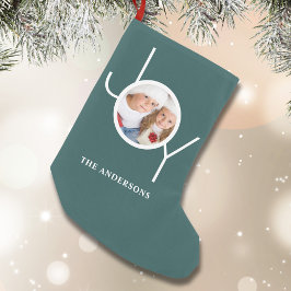 Meia De Natal Pequena Verde de Foto Personalizado