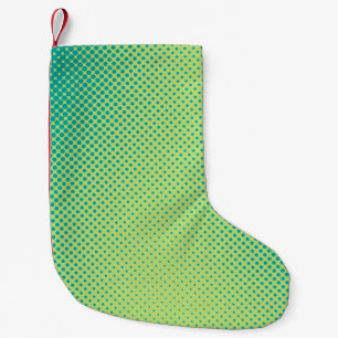 Meia De Natal Pequena Verdes brilhantes e retro-grogue de arte pop