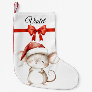 Meia De Natal Pequena Vermelho Verde Elegante Natal Botânico Reversível