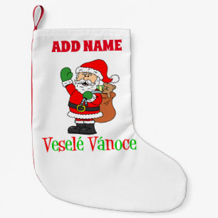 Meia De Natal Pequena Vesele Vanoce Nome Personalizado Checo