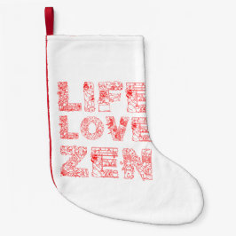 Meia De Natal Pequena Vida, Amor, Zen