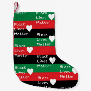 Meia De Natal Pequena Vidas Negras Importam Coração Branco da Bandeira