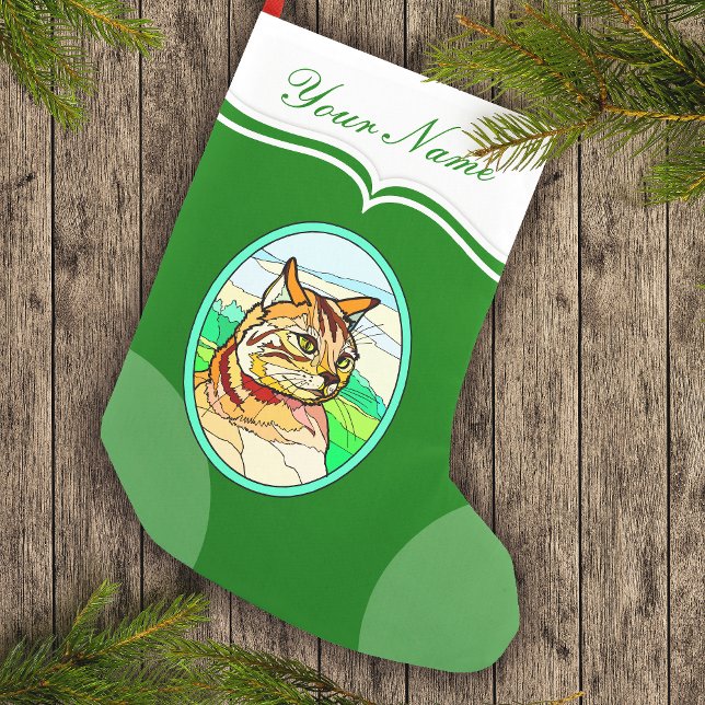 Meia De Natal Pequena Vidro Aparente Gato 1 (Criador carregado)