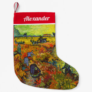 Meia De Natal Pequena Vincent van Gogh - O Vinhedo Vermelho