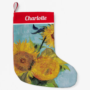Meia De Natal Pequena Vincent Van Gogh - Três Girassóis num Vaso