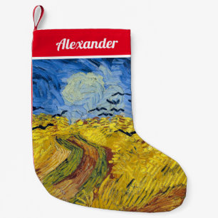 Meia De Natal Pequena Vincent van Gogh - Wheatfield com Crows