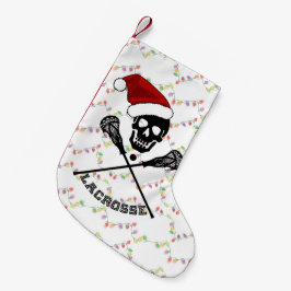 Meia De Natal Pequena Vinhetas de Lacrosse Natal
