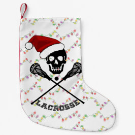 Meia De Natal Pequena Vinhetas de Lacrosse Natal