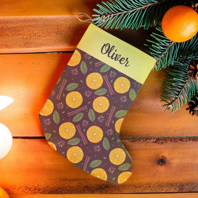 Meia De Natal Pequena Vinho marrom apimentado (Christmas mulled wine spicy brown small christmas stocking)