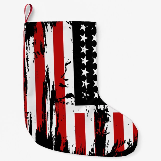 Meia De Natal Pequena Vintage American Flag (Frente)