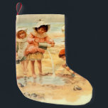 Meia De Natal Pequena Vintage Antiguamente Beach Boy Children Fine Art<br><div class="desc">Na praia - Um antigo impressão de arte de crianças vitorianas brincando na areia. Um trabalho de arte impressão gráfico de arte costeira.</div>