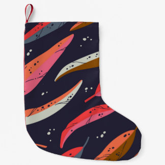 Meia De Natal Pequena Vintage autumn leaf seamless pattern background. C