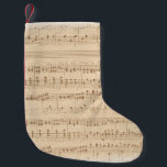 Meia De Natal Pequena Vintage beige music notes<br><div class="desc">Vintage beige music notes</div>