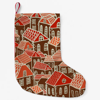 Meia De Natal Pequena Vintage City Building Seamless Patterno