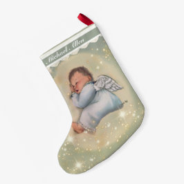 Meia De Natal Pequena Vintage de anjo adormecido personalizado