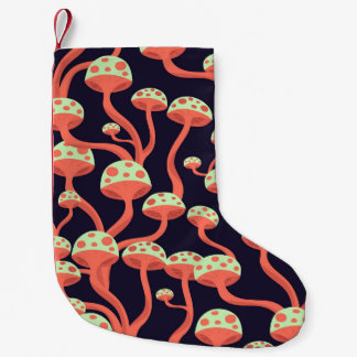 Meia De Natal Pequena Vintage Graphics Mushroom Sem Fios Padrão