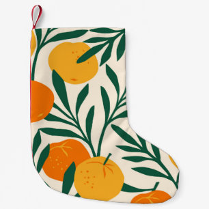 Meia De Natal Pequena Vintage padrão uniforme com mandarinas. Trendy ha
