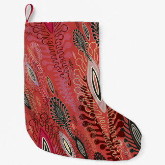 Meia De Natal Pequena Vintage Peafowl Vermelho Decorativo Sem Olhos Padr