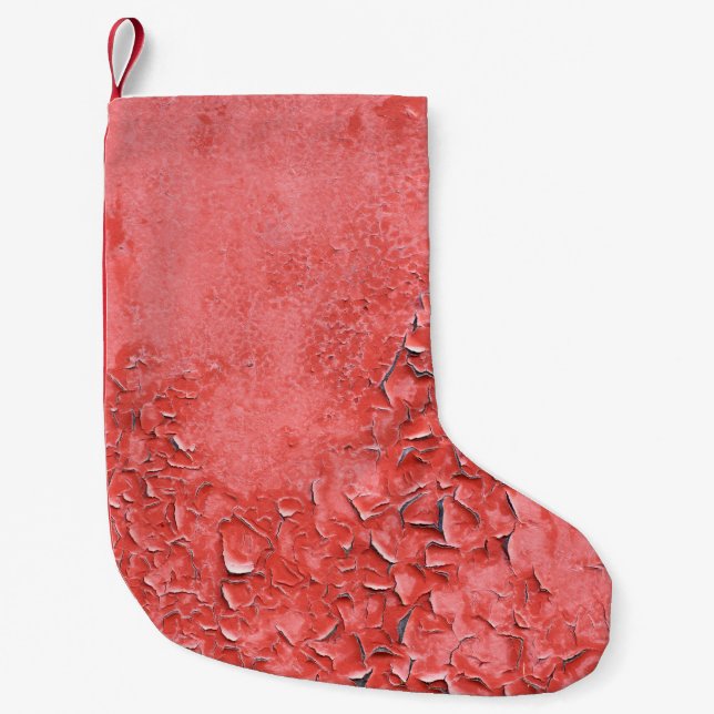Meia De Natal Pequena Vintage Rusty Wall Textura (Frente)