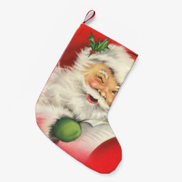 Meia De Natal Pequena Vintage Santa Claus