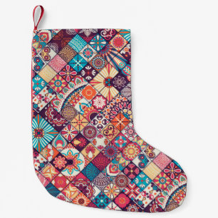 Meia De Natal Pequena Vintage Seamless: Desenho Da Mão Islâmica.