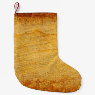 Meia De Natal Pequena Vintage textura dourada