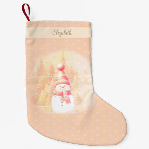 Meia De Natal Pequena Vintage Watercolor - Decoração do Showman de Natal