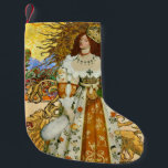 Meia De Natal Pequena Vintage Woman Ouro Sun: Leo Zodiac Collage Art<br><div class="desc">Incorpore o espírito majestoso do leão com esta captivadora colagem Sun Ouro da Vintage. Esta trabalho de arte única mostra uma linda mulher Leo zodiac, seu cabelo vermelho feroz fluindo como raios de sol, adornada com uma coroa elegante e segurando um rosa ouro magnífico. A design é uma rica tapeçaria...</div>