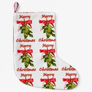 Meia De Natal Pequena visco do Feliz Natal