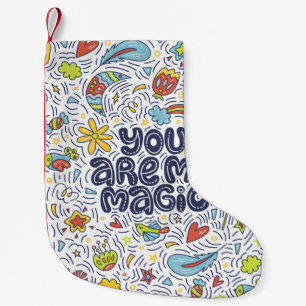 Meia De Natal Pequena Você é minha magia. Linguando citação sobre ma