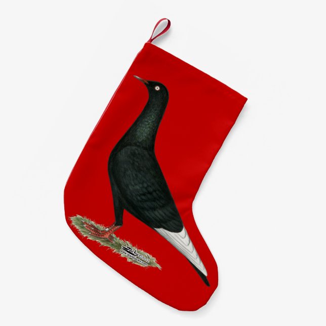 Meia De Natal Pequena Voo Voador Pombo Negro (Frente (Pendurada))