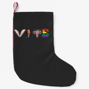 Meia De Natal Pequena VOTE Livros Uterus LGBT Kamala Harris Walz Eleição