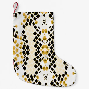 Meia De Natal Pequena Watercolor Snakeskin: Grunge - Padrão Exótico
