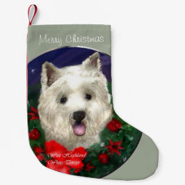 Meia De Natal Pequena West Highland White Terrier Natal