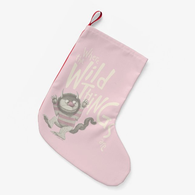 Meia De Natal Pequena Where the Wild Things Are Quote - Pink (Frente (Pendurada))