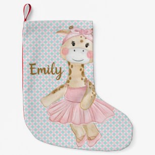 Meia De Natal Pequena Whimsical Ballerina Giraffe Personalizada