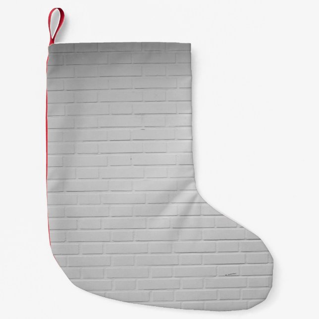 Meia De Natal Pequena White brick wall (Frente)