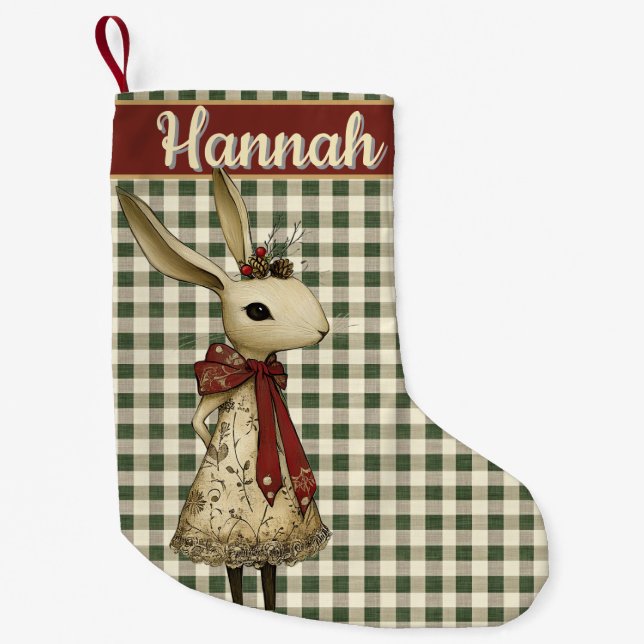 Meia De Natal Pequena Willa the Rabbit | Woodland Whimsy  (Frente)