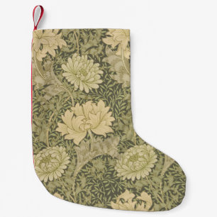 Meia De Natal Pequena William Morris Chrysanthemum Sage Flower