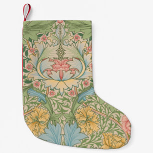 Meia De Natal Pequena William Morris Flor de Murta Floral Botânico
