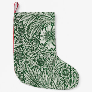 Meia De Natal Pequena william morris marigold verde floral flor