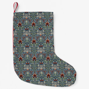 Meia De Natal Pequena William Morris Snakeshead Floral Clássica Botânica