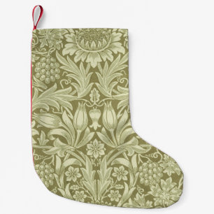Meia De Natal Pequena William Morris Sunflower Green Flower