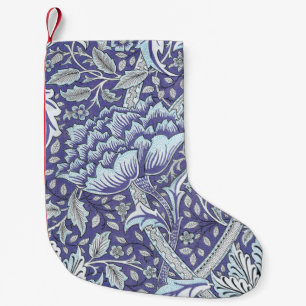 Meia De Natal Pequena William Morris Windrush Padrão Floral Azul