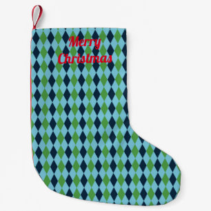 Meia De Natal Pequena Xadrez de diamante Rockabilly Thunder_Cove