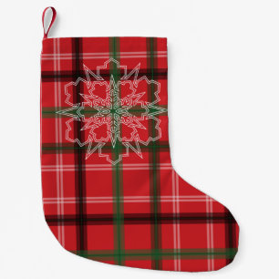 Meia De Natal Pequena Xadrez de Natal