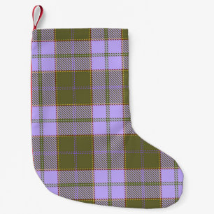Meia De Natal Pequena Xadrez de Tartan verde e roxo - Scottish Seamless