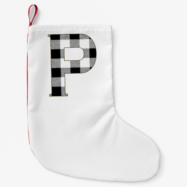 Meia De Natal Pequena Xadrez Gingham P (Frente)