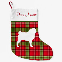 Meia De Natal Pequena Xadrez vermelha & verde da raça feita sob