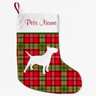 Meia De Natal Pequena Xadrez vermelha & verde da raça feita sob